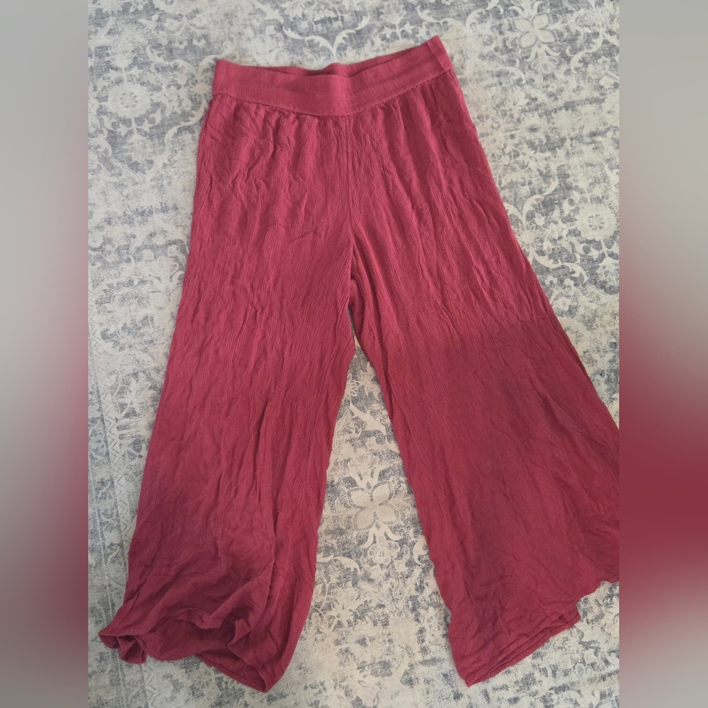 Chic Rust Red Wide Leg Pants - Picture 3 of 3